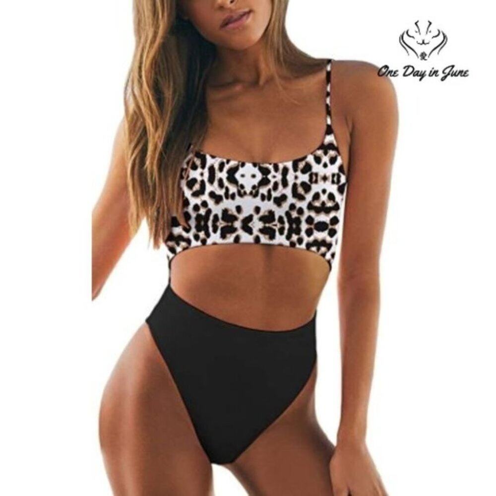Meyeeka Scoop Neck Cut Out One Piece Size S
